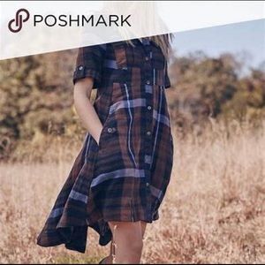Holding Horses plaid button up dress.